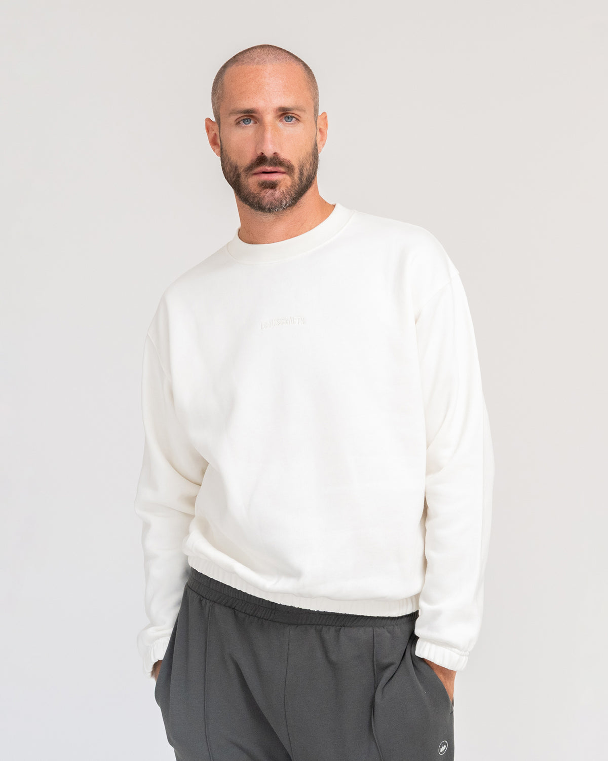 Marshmallow - Lotuscrafts Yoga Sweater Men Front