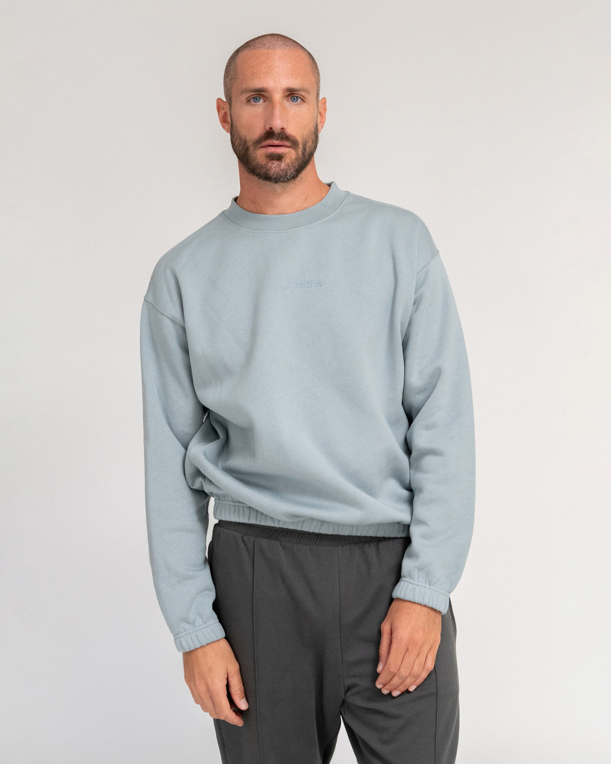 Stone Blue - Lotuscrafts Yoga Sweater Men Front