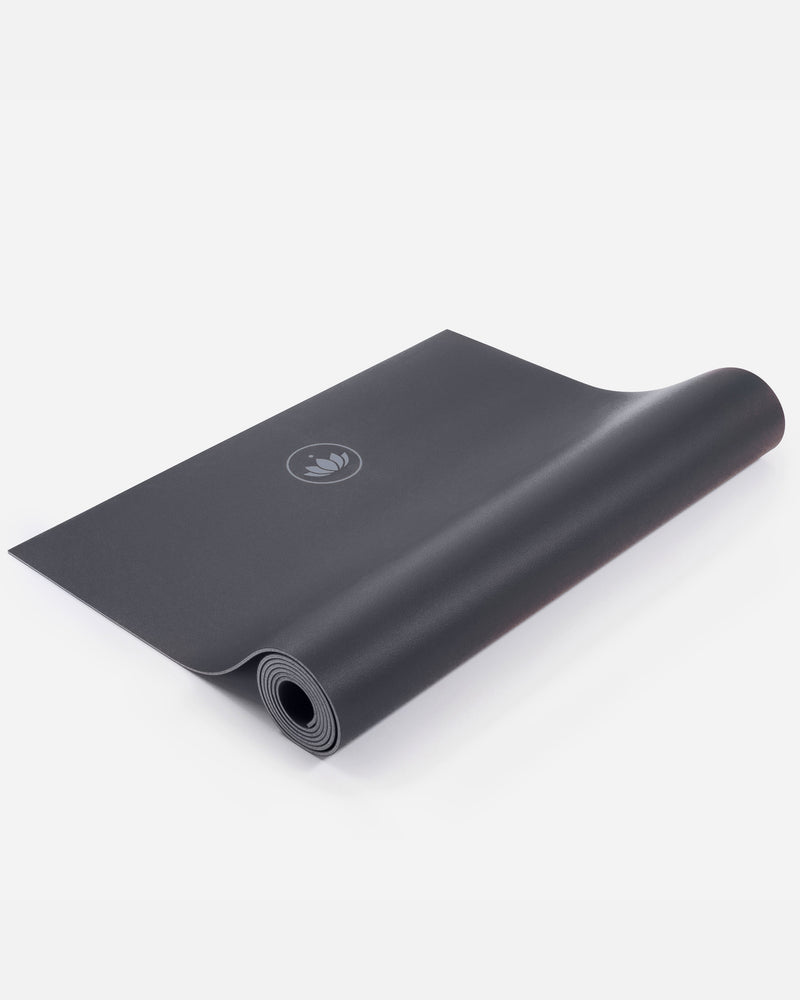 Graphite Granite - Arise Yogamatte aus Naturkautschuk ausgerollt halb | Lotuscrafts