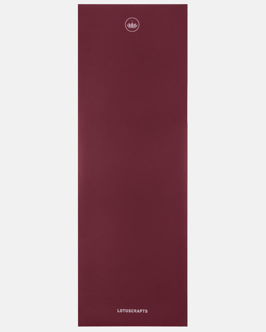 Dark Cranberry - Yogamatte Arise Travel voll ausgerollt topview | Lotuscrafts