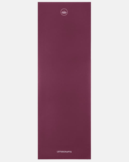 Dark Cranberry - Yogamatte Arise Travel voll ausgerollt topview | Lotuscrafts