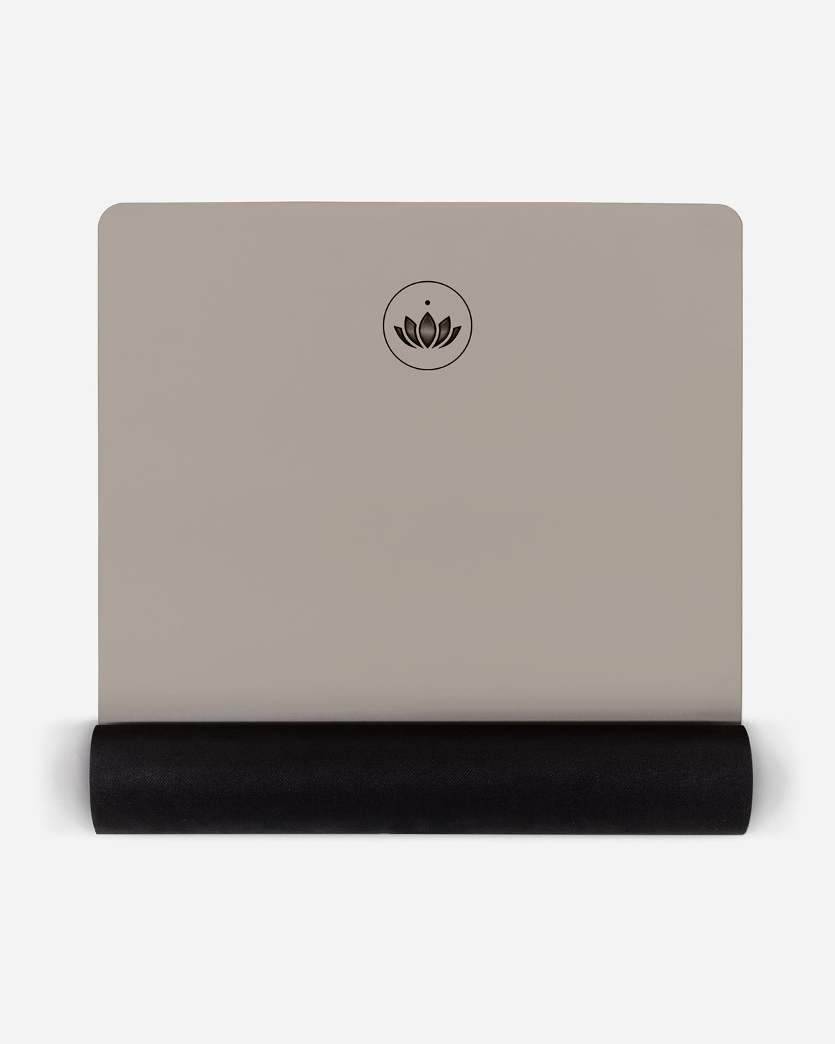 Light Taupe - Yogamatte PURE halb aufgerollt, Ansicht von oben | Lotuscrafts