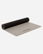 Light Taupe - Yogamatte PURE halb aufgerollt, Ansicht schräg vorne | Lotuscrafts